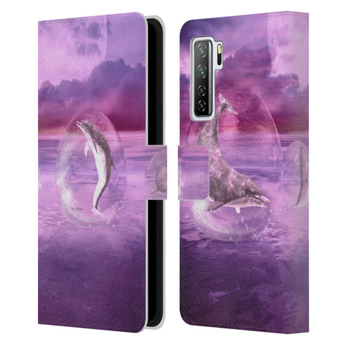 Simone Gatterwe Dolphins Dream Of Dolphins Leather Book Wallet Case Cover For Huawei Nova 7 SE/P40 Lite 5G
