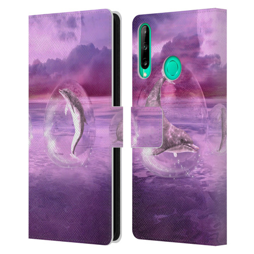 Simone Gatterwe Dolphins Dream Of Dolphins Leather Book Wallet Case Cover For Huawei P40 lite E