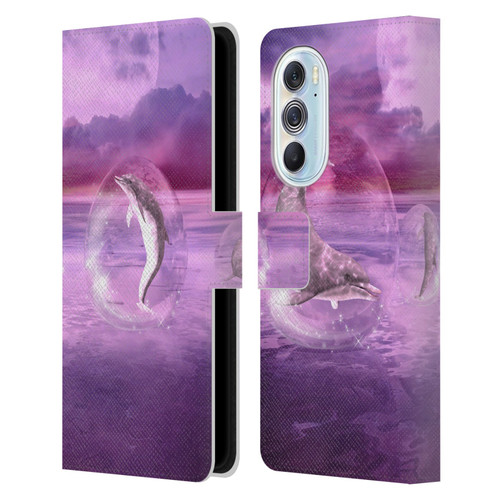 Simone Gatterwe Dolphins Dream Of Dolphins Leather Book Wallet Case Cover For Motorola Edge X30