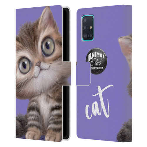 Animal Club International Faces Persian Cat Leather Book Wallet Case Cover For Samsung Galaxy A51 (2019)