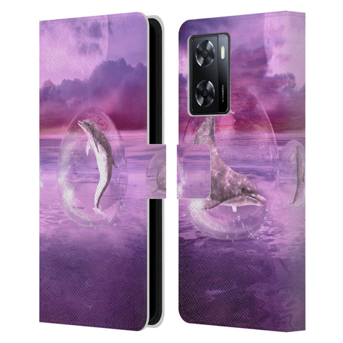Simone Gatterwe Dolphins Dream Of Dolphins Leather Book Wallet Case Cover For OPPO A57s