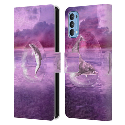 Simone Gatterwe Dolphins Dream Of Dolphins Leather Book Wallet Case Cover For OPPO Reno 4 5G