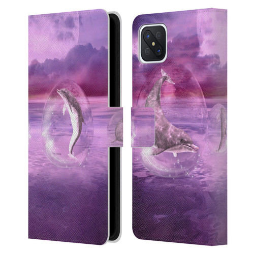 Simone Gatterwe Dolphins Dream Of Dolphins Leather Book Wallet Case Cover For OPPO Reno4 Z 5G