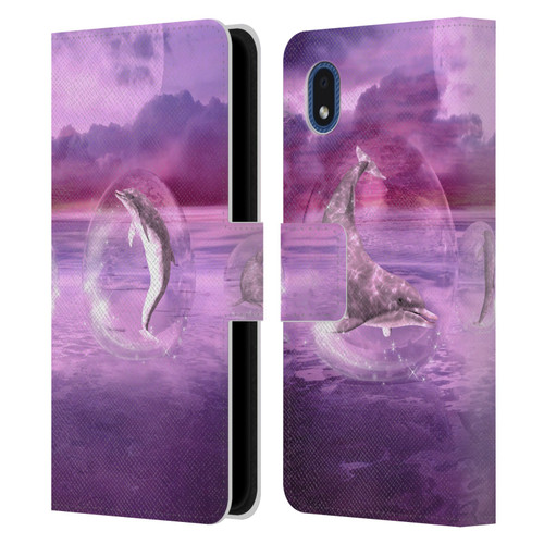 Simone Gatterwe Dolphins Dream Of Dolphins Leather Book Wallet Case Cover For Samsung Galaxy A01 Core (2020)