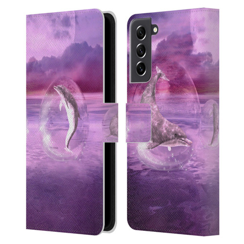 Simone Gatterwe Dolphins Dream Of Dolphins Leather Book Wallet Case Cover For Samsung Galaxy S21 FE 5G