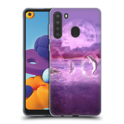 Simone Gatterwe Dolphins Dream Of Dolphins Soft Gel Case for Samsung Galaxy A21 (2020)