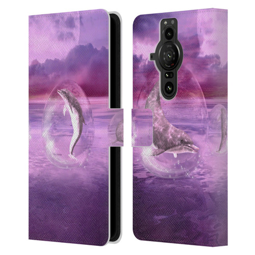 Simone Gatterwe Dolphins Dream Of Dolphins Leather Book Wallet Case Cover For Sony Xperia Pro-I