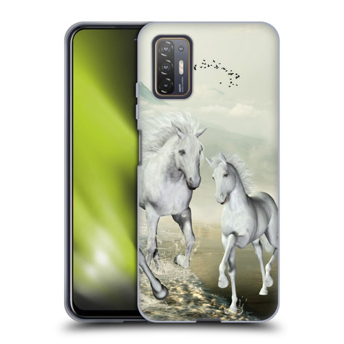 Simone Gatterwe Horses White On The Beach Soft Gel Case for HTC Desire 21 Pro 5G