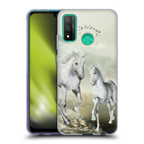Simone Gatterwe Horses White On The Beach Soft Gel Case for Huawei P Smart (2020)