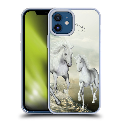Simone Gatterwe Horses White On The Beach Soft Gel Case for Apple iPhone 12 / iPhone 12 Pro