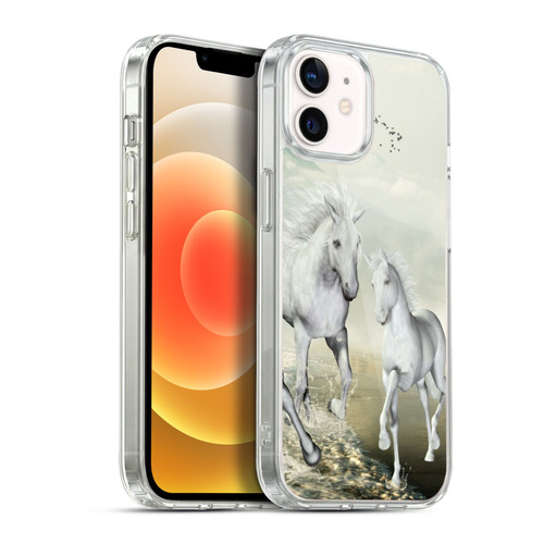 Simone Gatterwe Horses White On The Beach Soft Gel Case for Apple iPhone 12 / iPhone 12 Pro & MagSafe