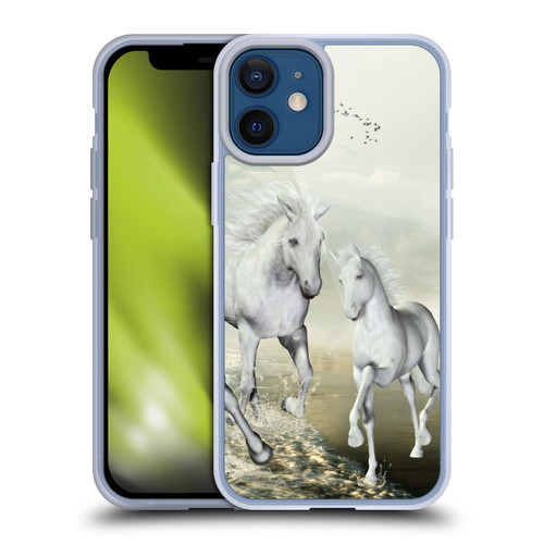 Simone Gatterwe Horses White On The Beach Soft Gel Case for Apple iPhone 12 Mini