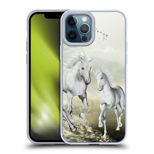Simone Gatterwe Horses White On The Beach Soft Gel Case for Apple iPhone 12 Pro Max