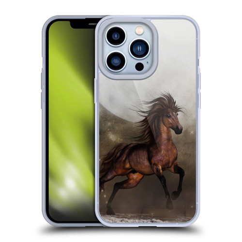 Simone Gatterwe Horses Brown Soft Gel Case for Apple iPhone 13 Pro