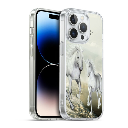 Simone Gatterwe Horses White On The Beach Soft Gel Case for Apple iPhone 13 Pro & MagSafe