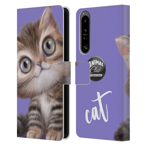 Animal Club International Faces Persian Cat Leather Book Wallet Case Cover For Sony Xperia 1 IV