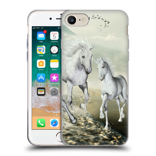 Simone Gatterwe Horses White On The Beach Soft Gel Case for Apple iPhone 7 / 8 / SE 2020 & 2022