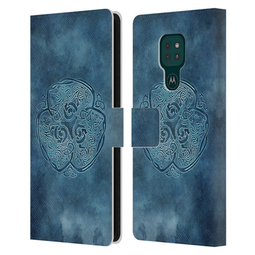 Brigid Ashwood Celtic Wisdom Knot Wolf Leather Book Wallet Case Cover For Motorola Moto G9 Play