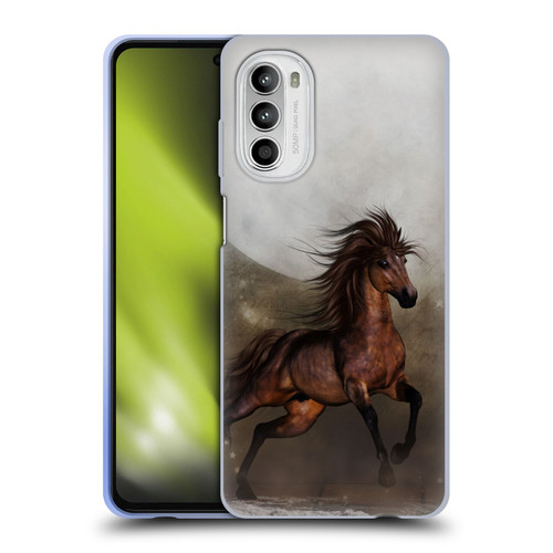 Simone Gatterwe Horses Brown Soft Gel Case for Motorola Moto G52