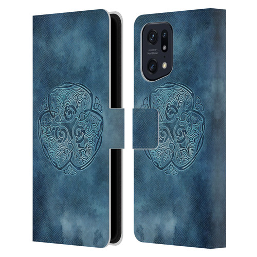 Brigid Ashwood Celtic Wisdom Knot Wolf Leather Book Wallet Case Cover For OPPO Find X5