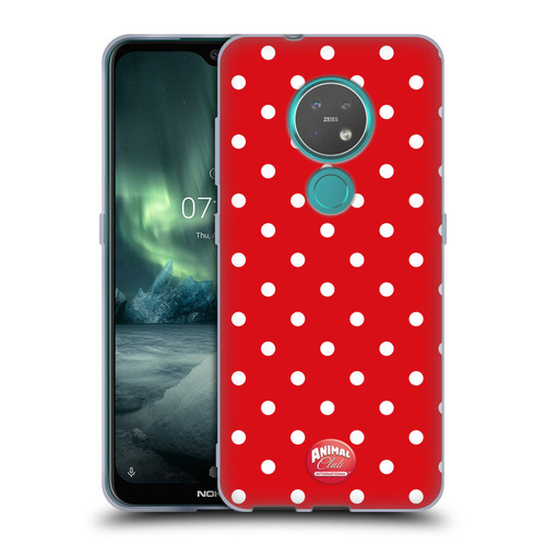 Animal Club International Patterns Polka Dots Red Soft Gel Case for Nokia 6.2 / 7.2