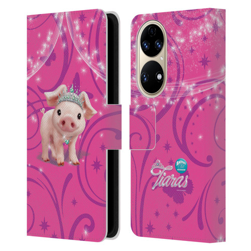 Animal Club International Pet Royalties Pig Leather Book Wallet Case Cover For Huawei P50