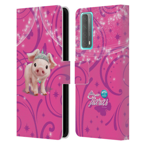 Animal Club International Pet Royalties Pig Leather Book Wallet Case Cover For Huawei P Smart (2021)