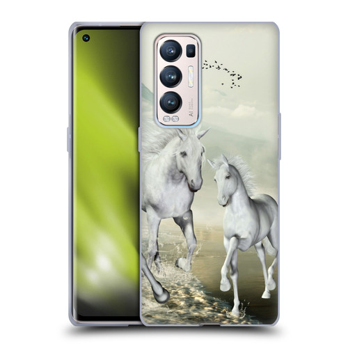 Simone Gatterwe Horses White On The Beach Soft Gel Case for OPPO Find X3 Neo / Reno5 Pro+ 5G