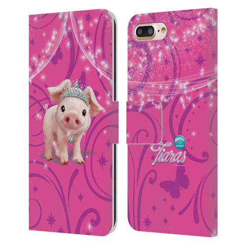 Animal Club International Pet Royalties Pig Leather Book Wallet Case Cover For Apple iPhone 7 Plus / iPhone 8 Plus