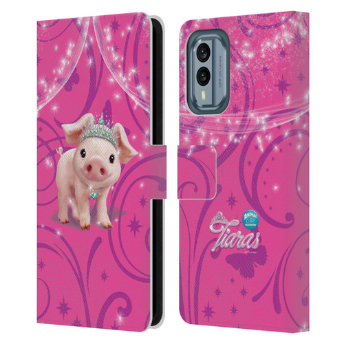 Animal Club International Pet Royalties Pig Leather Book Wallet Case Cover For Nokia X30