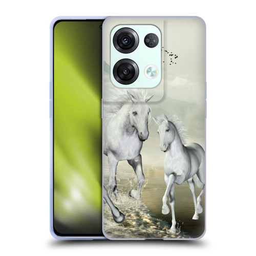 Simone Gatterwe Horses White On The Beach Soft Gel Case for OPPO Reno8 Pro