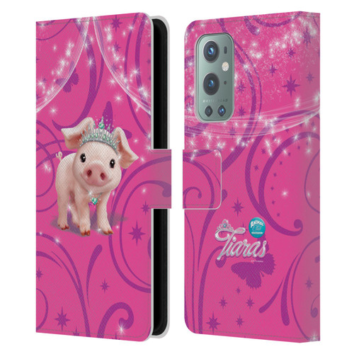 Animal Club International Pet Royalties Pig Leather Book Wallet Case Cover For OnePlus 9