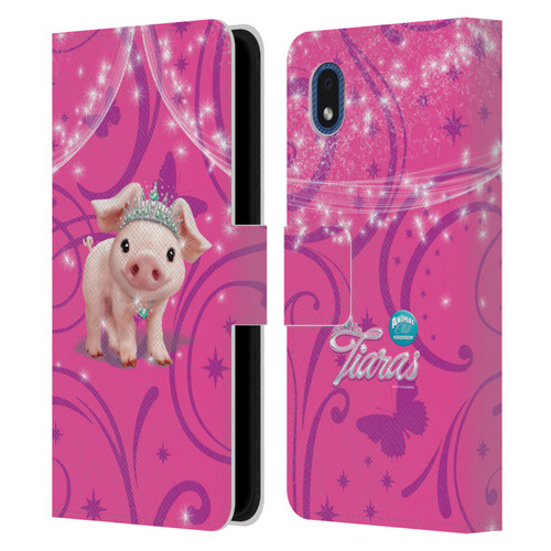 Animal Club International Pet Royalties Pig Leather Book Wallet Case Cover For Samsung Galaxy A01 Core (2020)