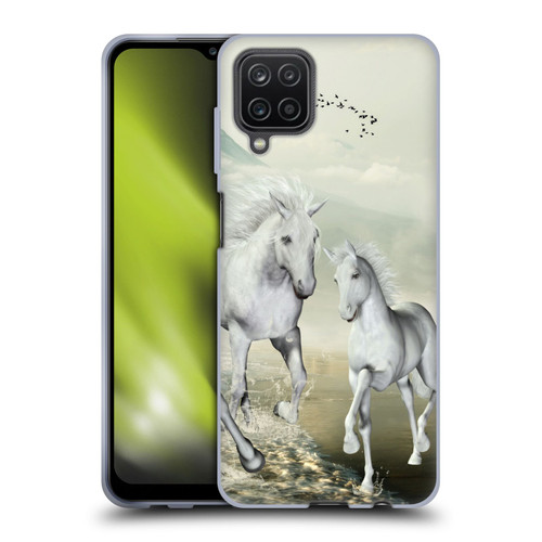 Simone Gatterwe Horses White On The Beach Soft Gel Case for Samsung Galaxy A12 (2020)