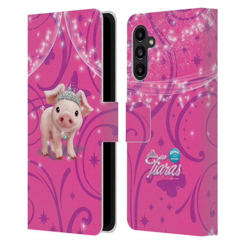 Animal Club International Pet Royalties Pig Leather Book Wallet Case Cover For Samsung Galaxy A13 5G (2021)