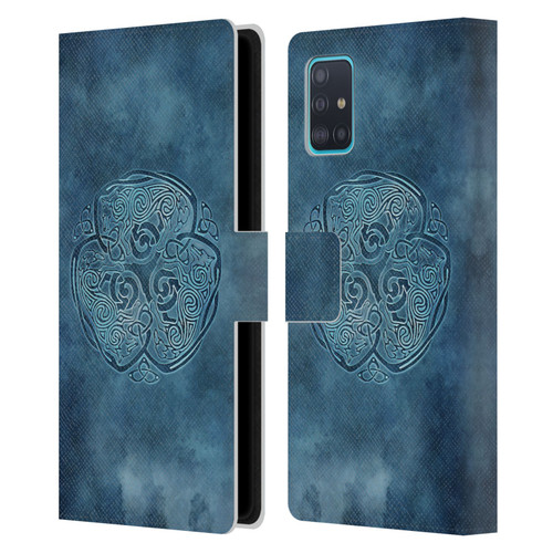 Brigid Ashwood Celtic Wisdom Knot Wolf Leather Book Wallet Case Cover For Samsung Galaxy A51 (2019)