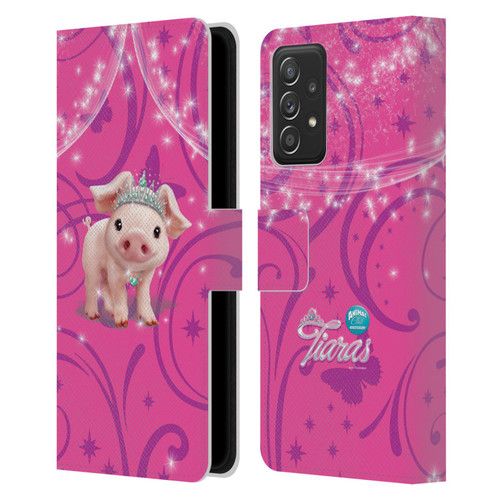 Animal Club International Pet Royalties Pig Leather Book Wallet Case Cover For Samsung Galaxy A53 5G (2022)