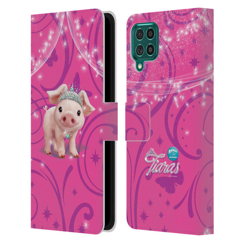 Animal Club International Pet Royalties Pig Leather Book Wallet Case Cover For Samsung Galaxy F62 (2021)