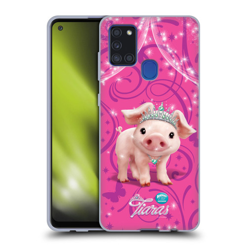 Animal Club International Pet Royalties Pig Soft Gel Case for Samsung Galaxy A21s (2020)