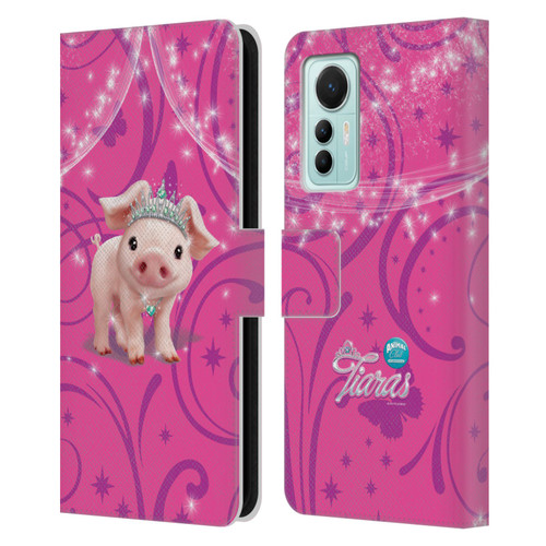 Animal Club International Pet Royalties Pig Leather Book Wallet Case Cover For Xiaomi 12 Lite