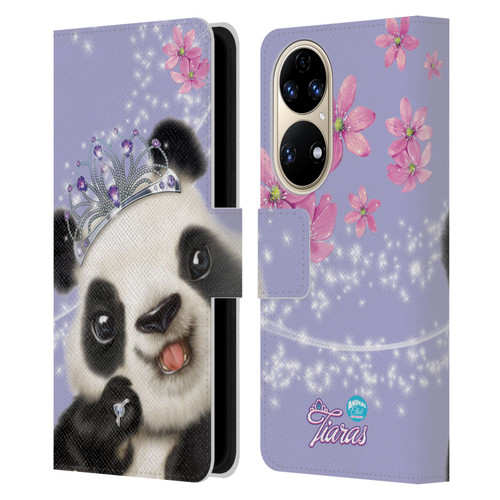 Animal Club International Royal Faces Panda Leather Book Wallet Case Cover For Huawei P50