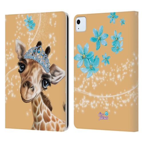 Animal Club International Royal Faces Giraffe Leather Book Wallet Case Cover For Apple iPad Air 2020 / 2022