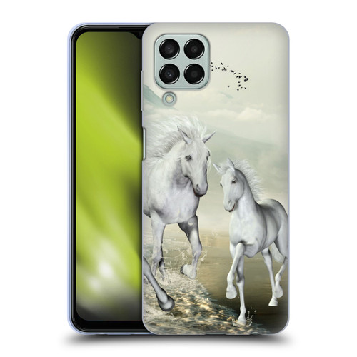 Simone Gatterwe Horses White On The Beach Soft Gel Case for Samsung Galaxy M33 (2022)