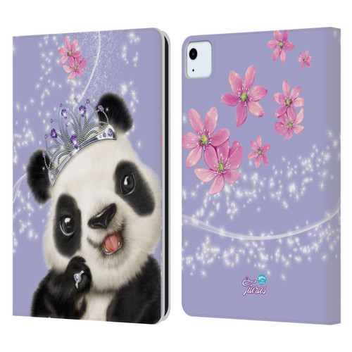 Animal Club International Royal Faces Panda Leather Book Wallet Case Cover For Apple iPad Air 11 2020/2022/2024