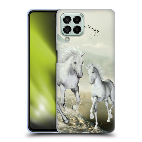 Simone Gatterwe Horses White On The Beach Soft Gel Case for Samsung Galaxy M53 (2022)