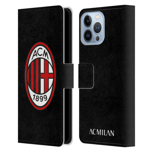 AC Milan Crest Full Colour Black Leather Book Wallet Case Cover For Apple iPhone 13 Pro Max