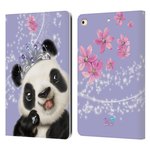 Animal Club International Royal Faces Panda Leather Book Wallet Case Cover For Apple iPad 9.7 2017 / iPad 9.7 2018