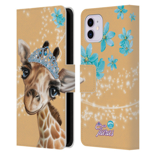 Animal Club International Royal Faces Giraffe Leather Book Wallet Case Cover For Apple iPhone 11