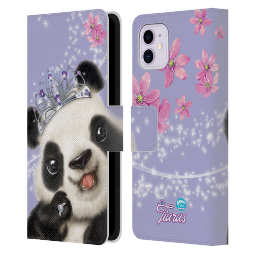 Animal Club International Royal Faces Panda Leather Book Wallet Case Cover For Apple iPhone 11