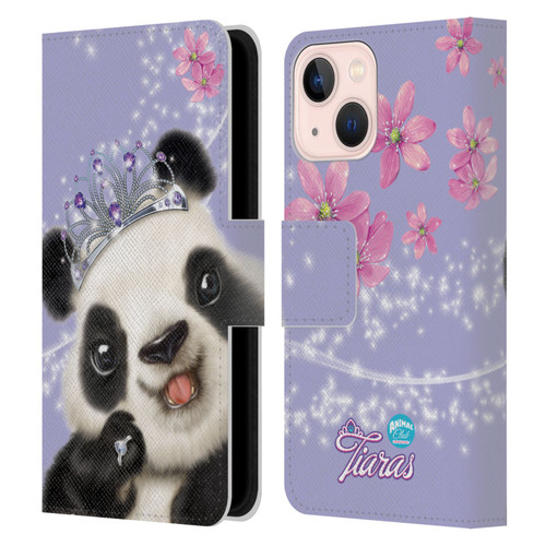 Animal Club International Royal Faces Panda Leather Book Wallet Case Cover For Apple iPhone 13 Mini